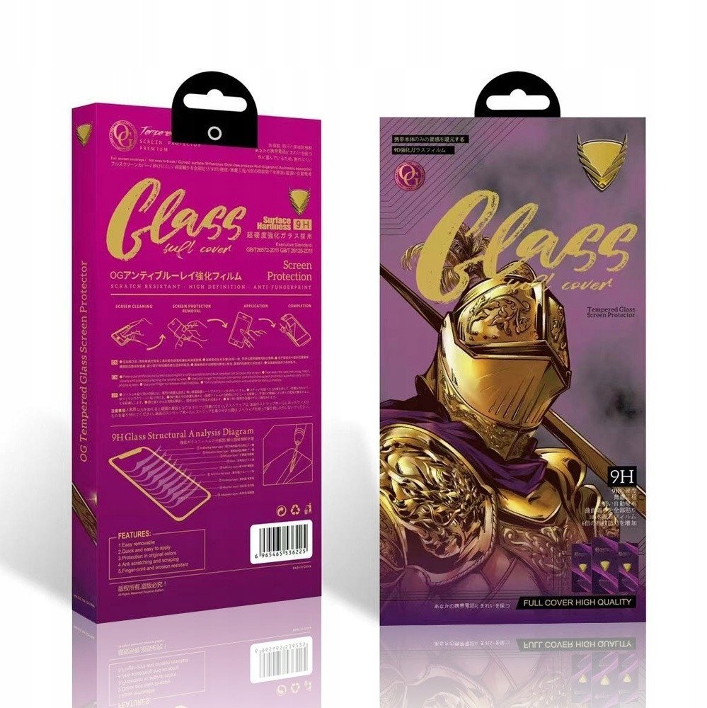 Szkło hartowane OG Premium do Samsung Galaxy S25 Ultra czarna ramka kompatybilne z fingerprint