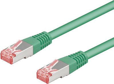 Patchcord S/FTP, Cat6, 0.5m, zielony