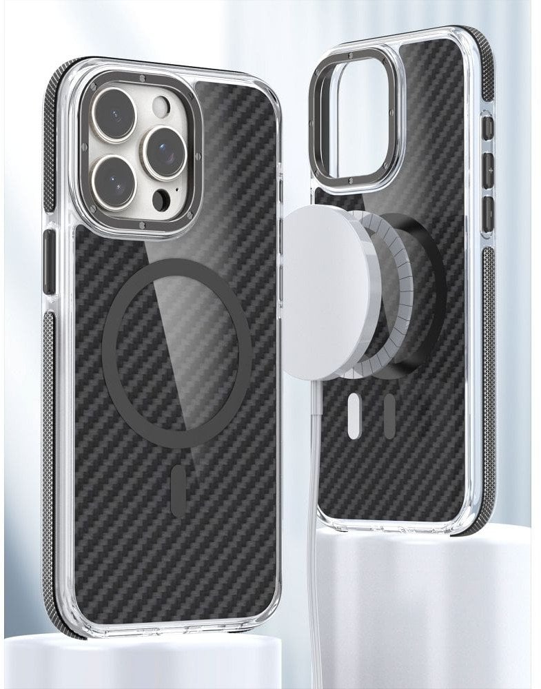 Futerał FIBER kompatybilny z MagSafe do IPHONE 16E czarny