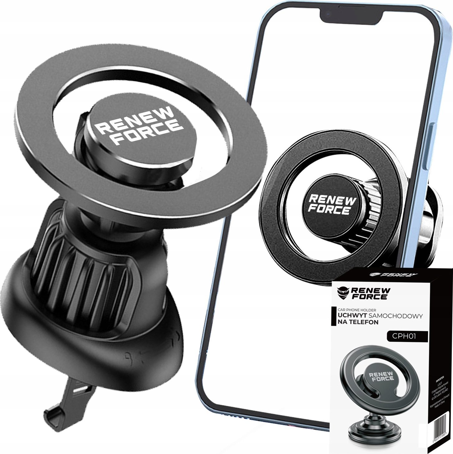 UCHWYT SAMOCHODOWY NA TELEFON OKRĄGŁY CPH01