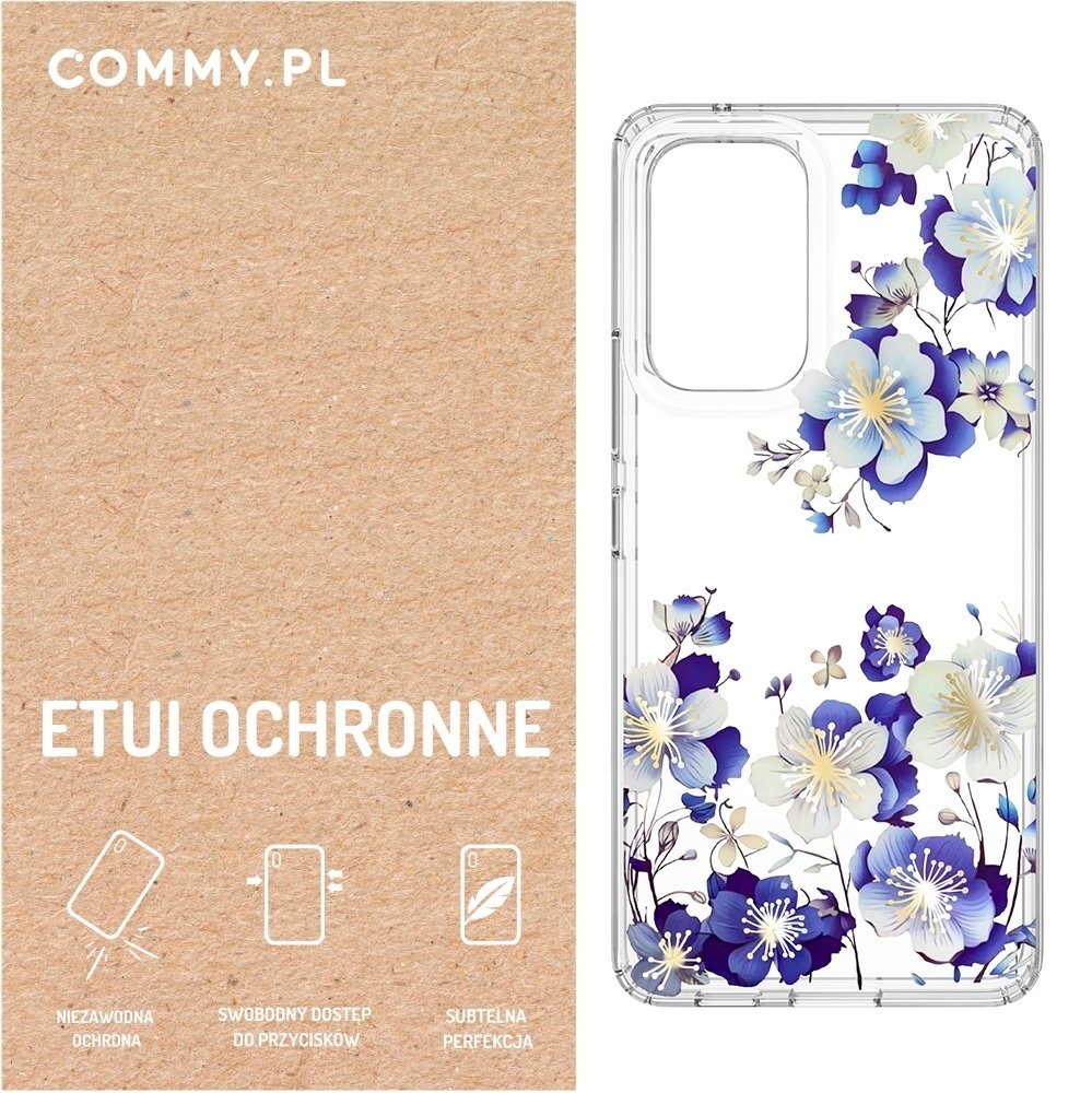 Przezroczyste mocne etui kwiaty Commy Samsung Galaxy A53 5G Case plecki