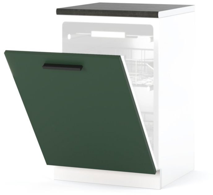Szafka Kuchenna Do Zabudowy Zmywarki 60cm Blande Biały Butelkowa Zieleń