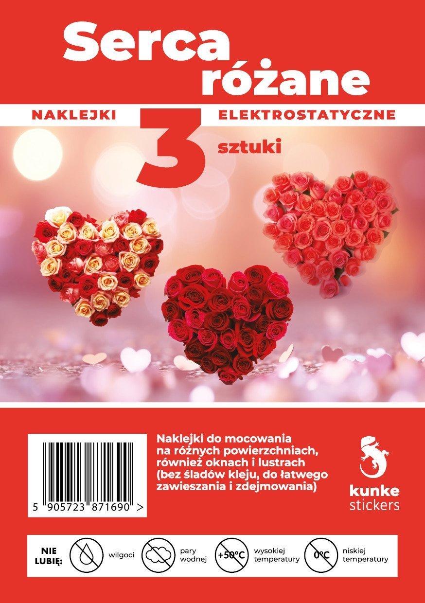 BREWIS Naklejki Serca Różane 3szt