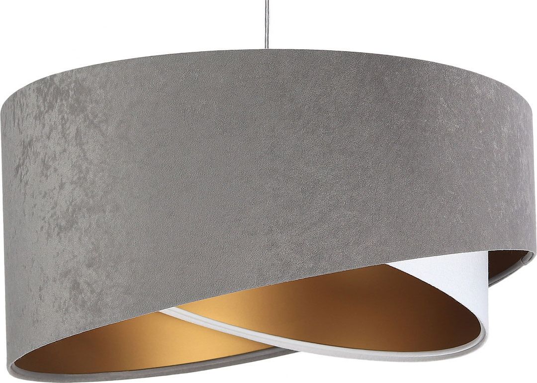 Lampa wisząca Lumes Szaro-biała welurowa lampa wisząca - EX981-Elasi