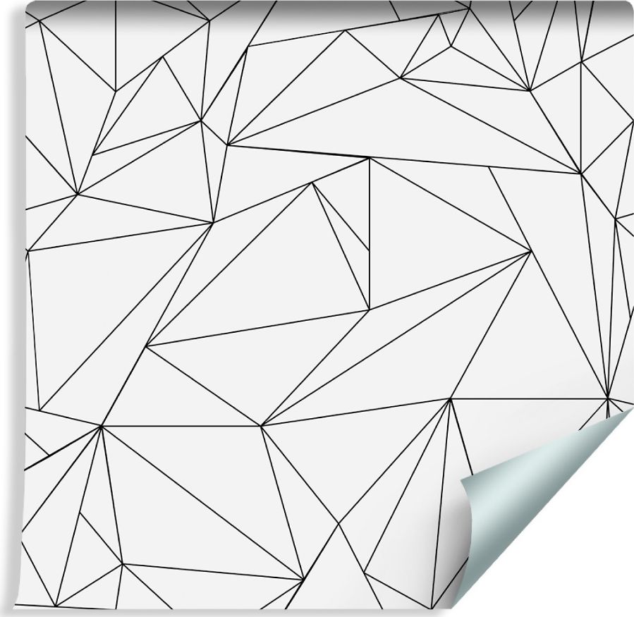 Muralo Tapeta Czarno - Biały Wzór Geometryczny