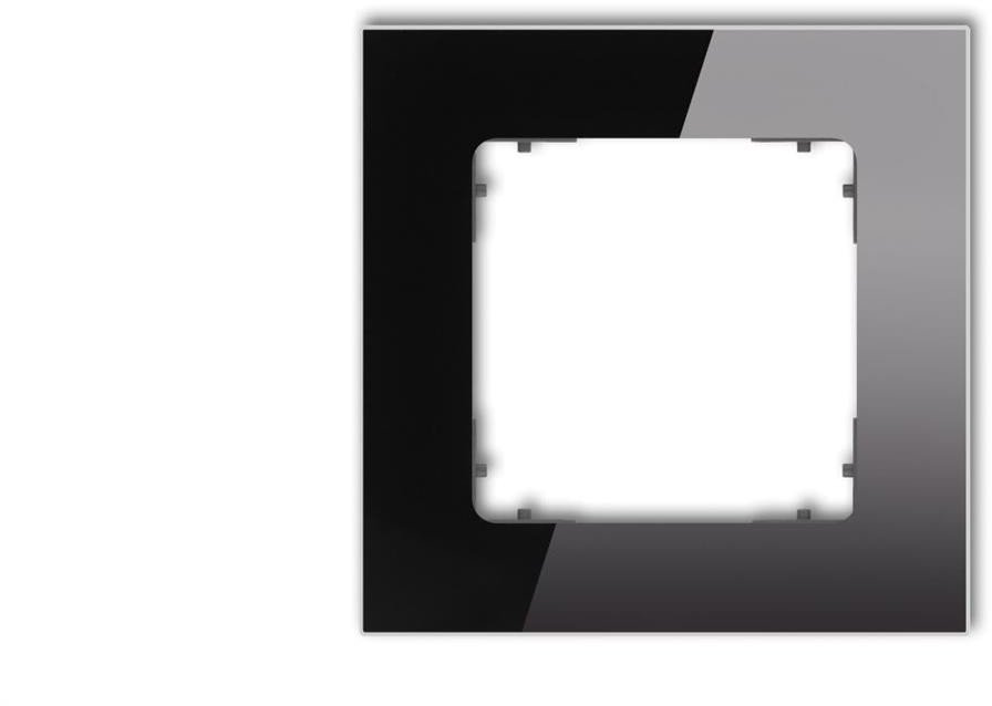 ICON Ramka uniwersalna pojedyncza kwadratowa - efekt szkła (ramka: czarna spód: grafitowy mat) 12-28-IRSK-1