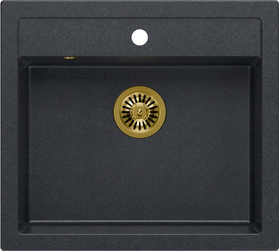 Zlewozmywak Quadron BILL 110 GraniteQ black diamond/elementy złote