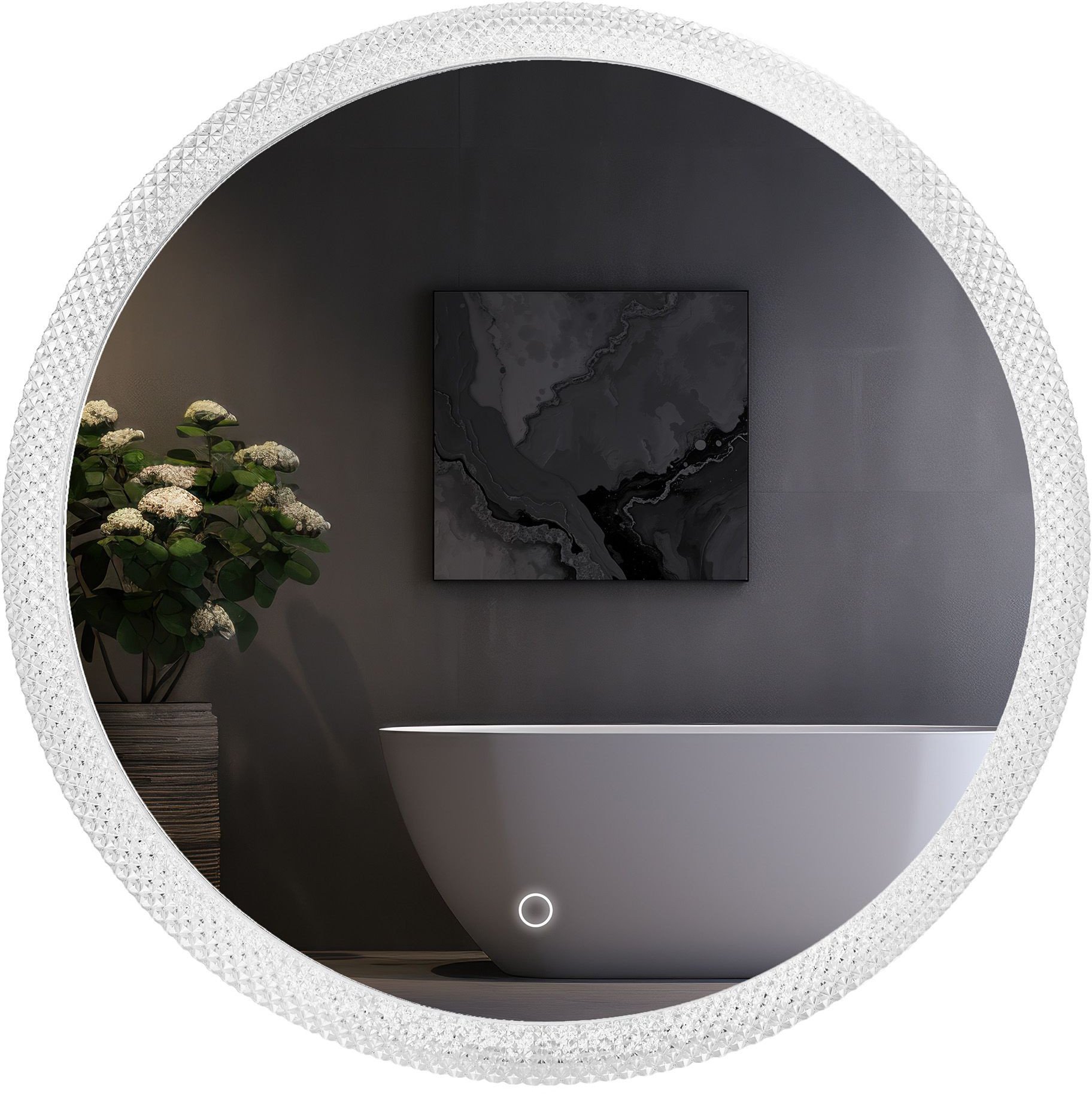 LUSTRO ŚCIENNE LED KRYSZTAŁOWE 60cm YH-3563