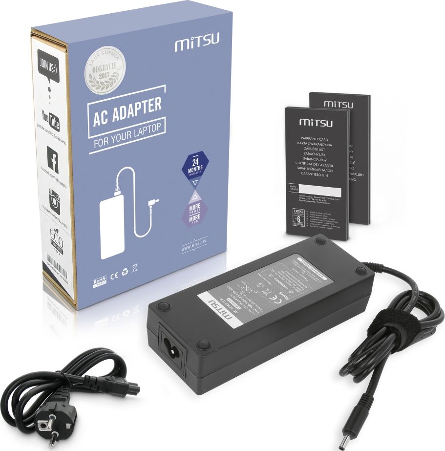 Zasilacz do laptopa Mitsu 130 W, 3 mm, 6.7 A, 19.5 V (ZM/DEL19567C)