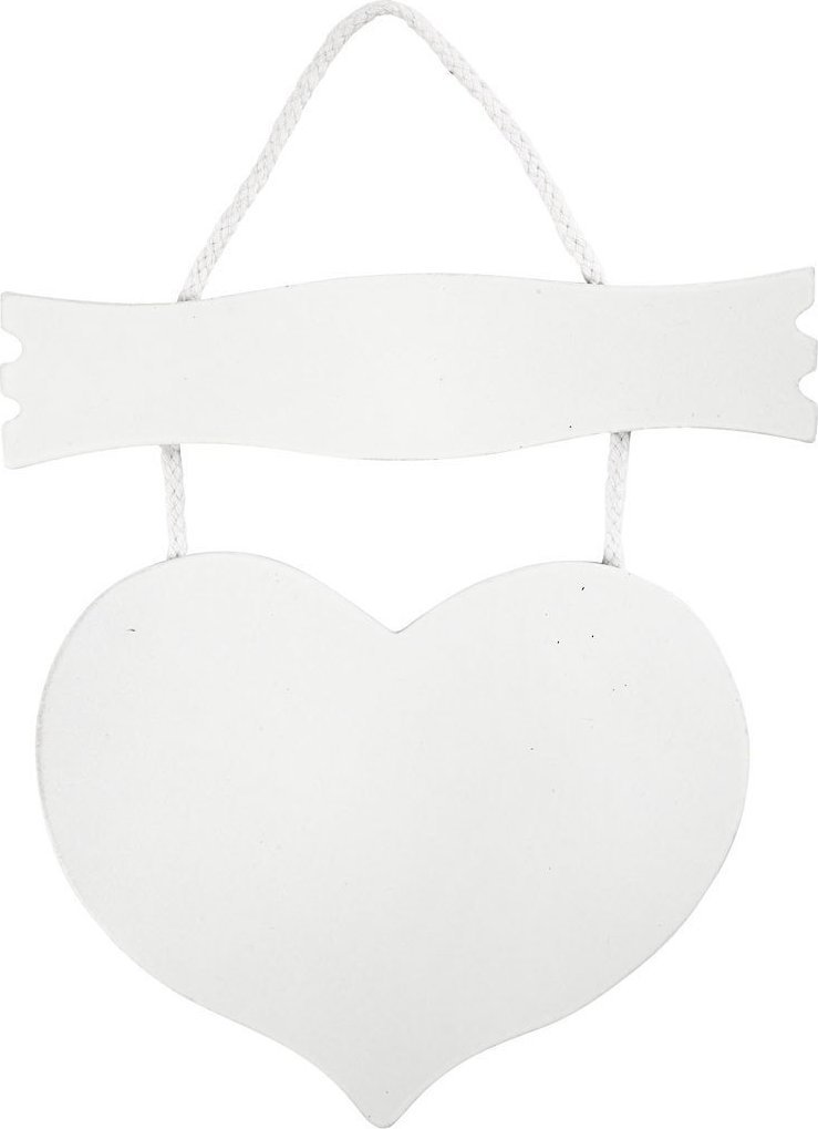 Serce z Tabliczką z MDF Białe