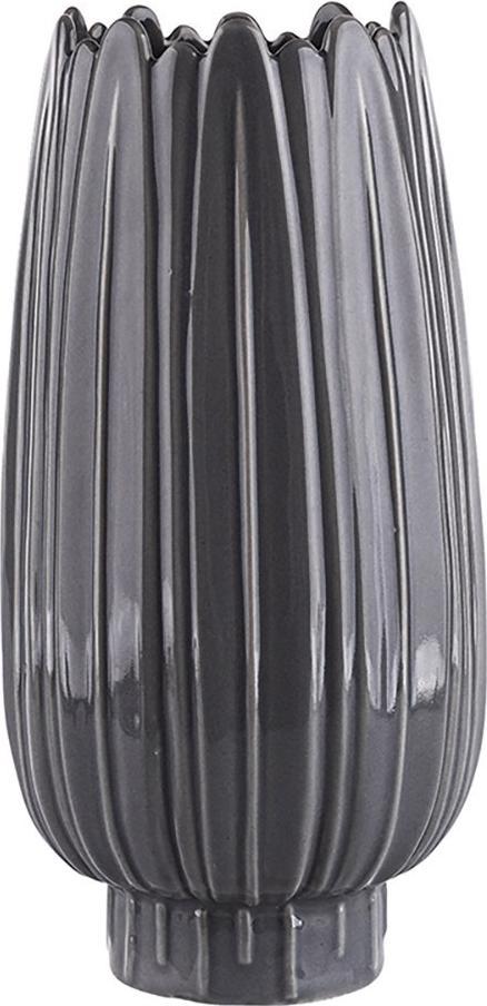 Lumarko Wazon Porcelanowy Relief Popielaty 12x12x24,5 Cm!