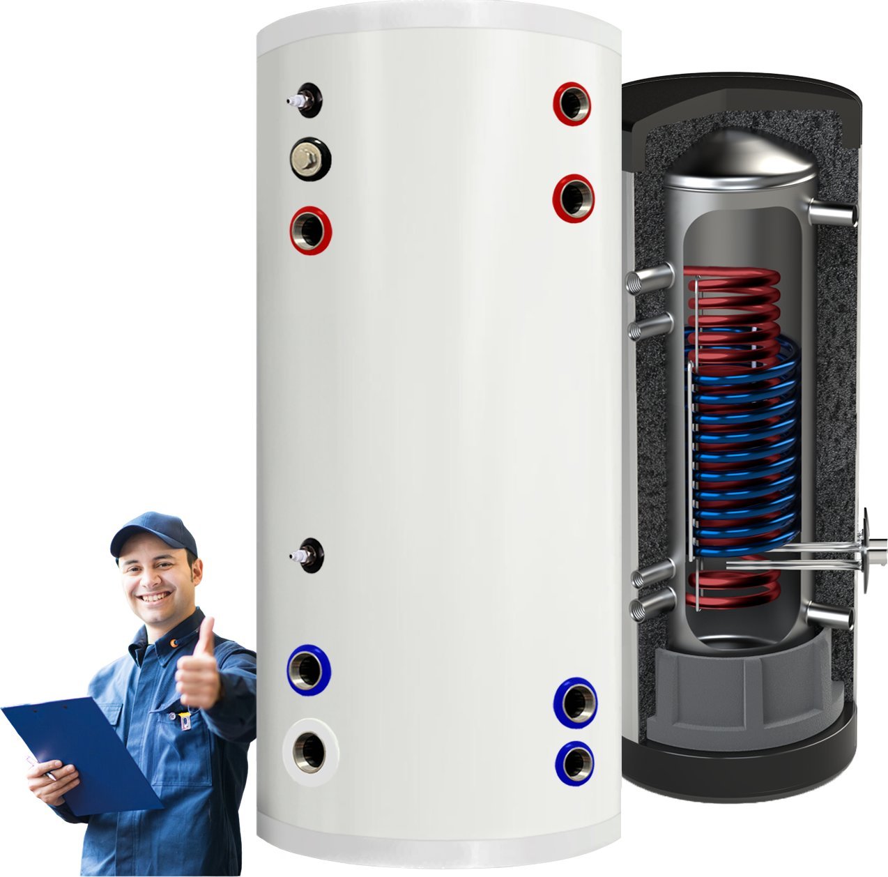 Zasobnik CWU bojler NIERDZEWNY zbiornik ciepłej wody 2 wężownice 400L