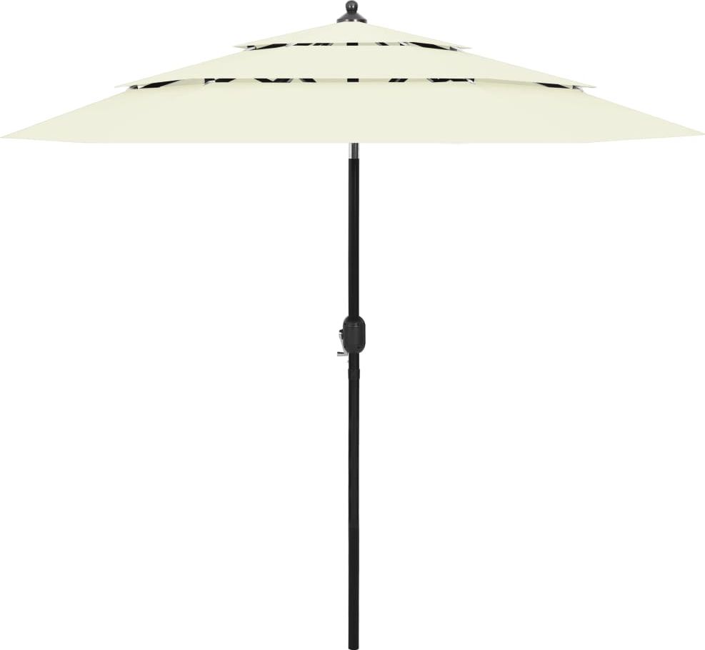 vidaXL 3-poziomowy parasol na aluminiowym słupku, piaskowy, 2,5 m