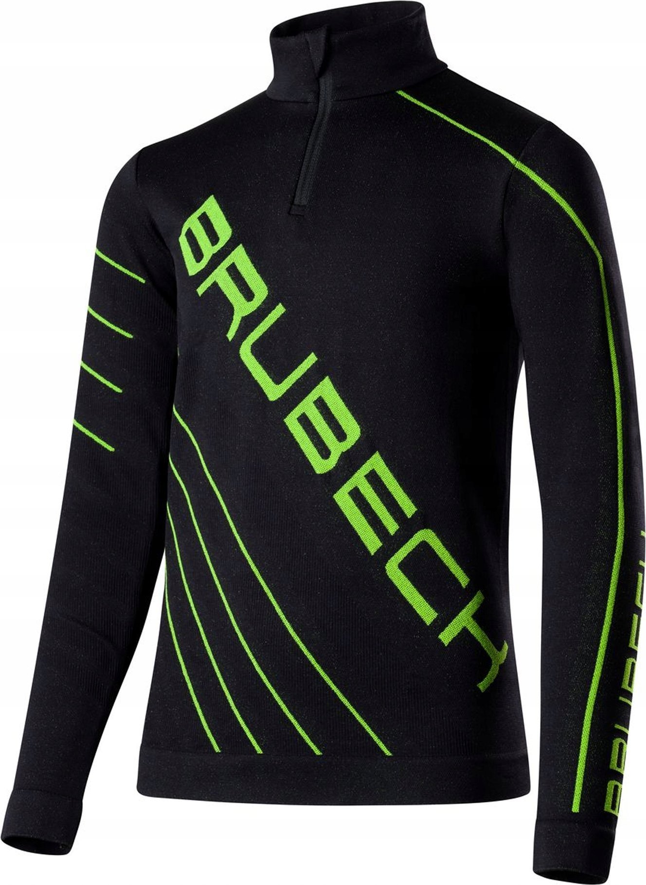 Brubeck LS1636J Bluza piłkarska z krótkim ekspresem DRY JUNIOR czarny/neonowy 140/146