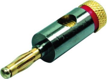 Wtyk bananowy metalowy 4 mm, czerwony