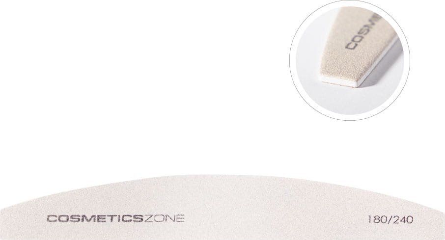Cosmetics Zone Pilnik do naturalnych paznokci cienki łódka - slim 180/240