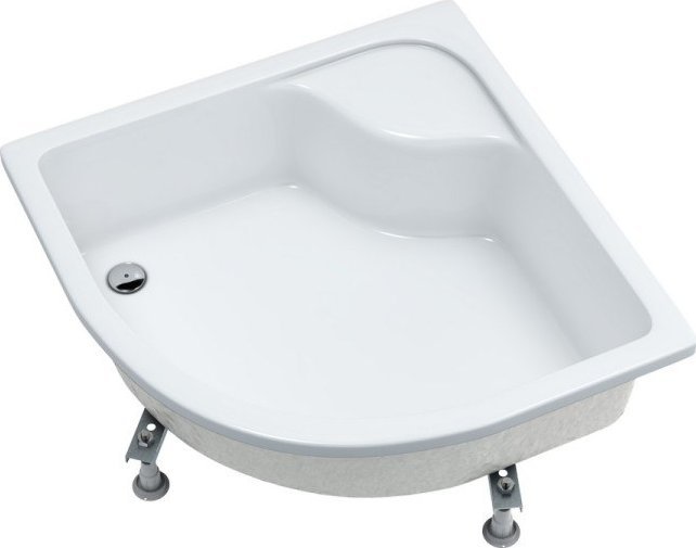 Brodzik SCHEDPOL Brodzik akrylowy standard Doris półokrągłyR55 90x90 głębokość 28cm 3.223. W zestawie: brodzik akrylowy, stelaż L06