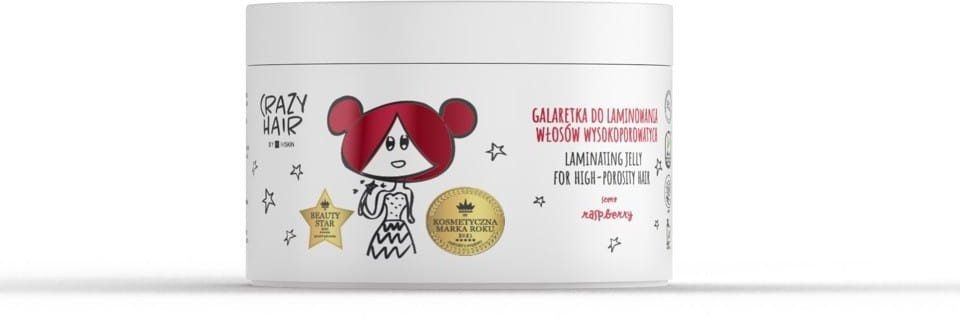 HISKIN Crazy Hair Galaretka do laminowania włosów wysokoporowatych - Raspberry (malina) 300 ml