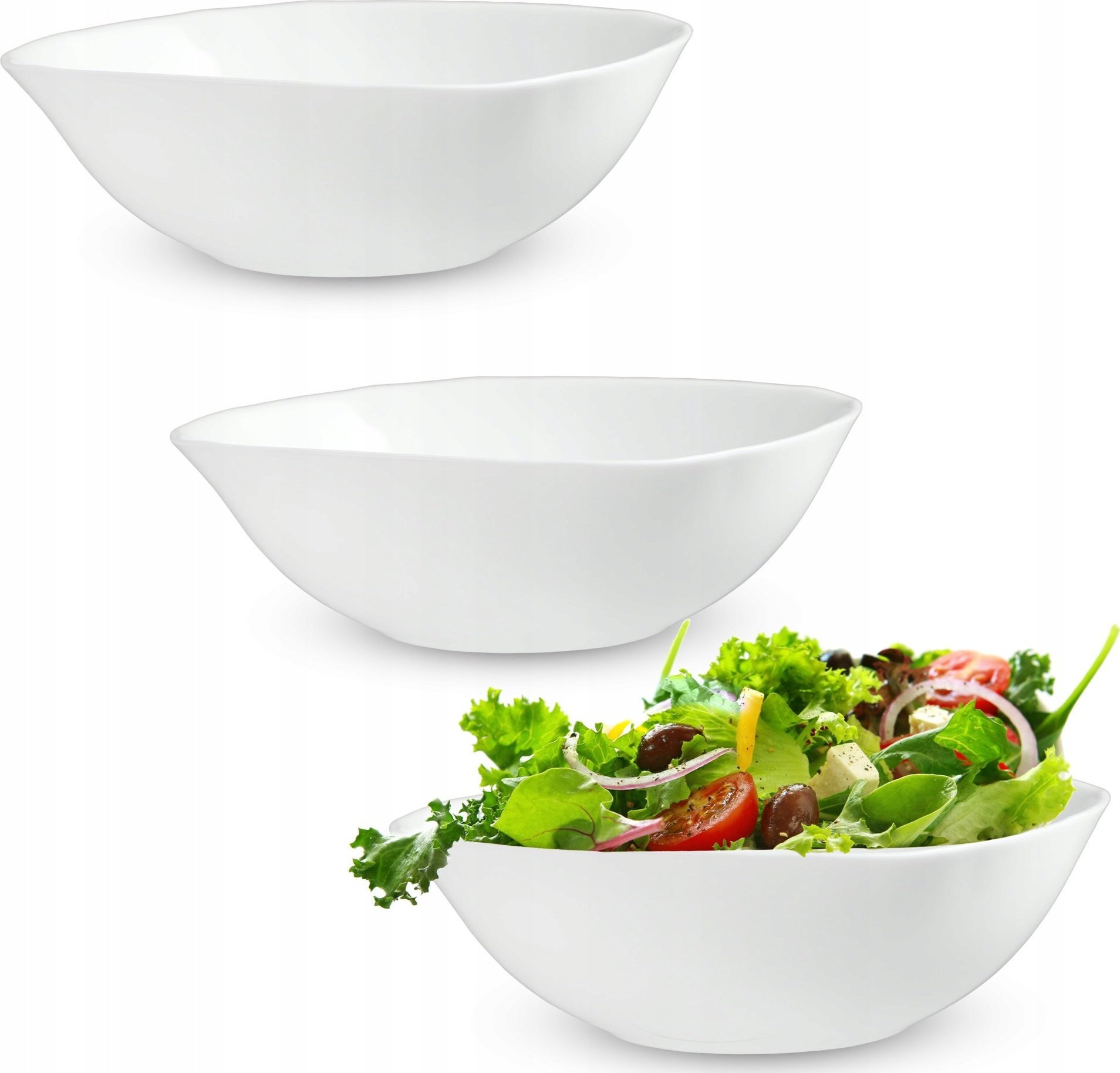 Kadax KADAX Salaterka Miska 19cm Do Zupy Biała 3szt