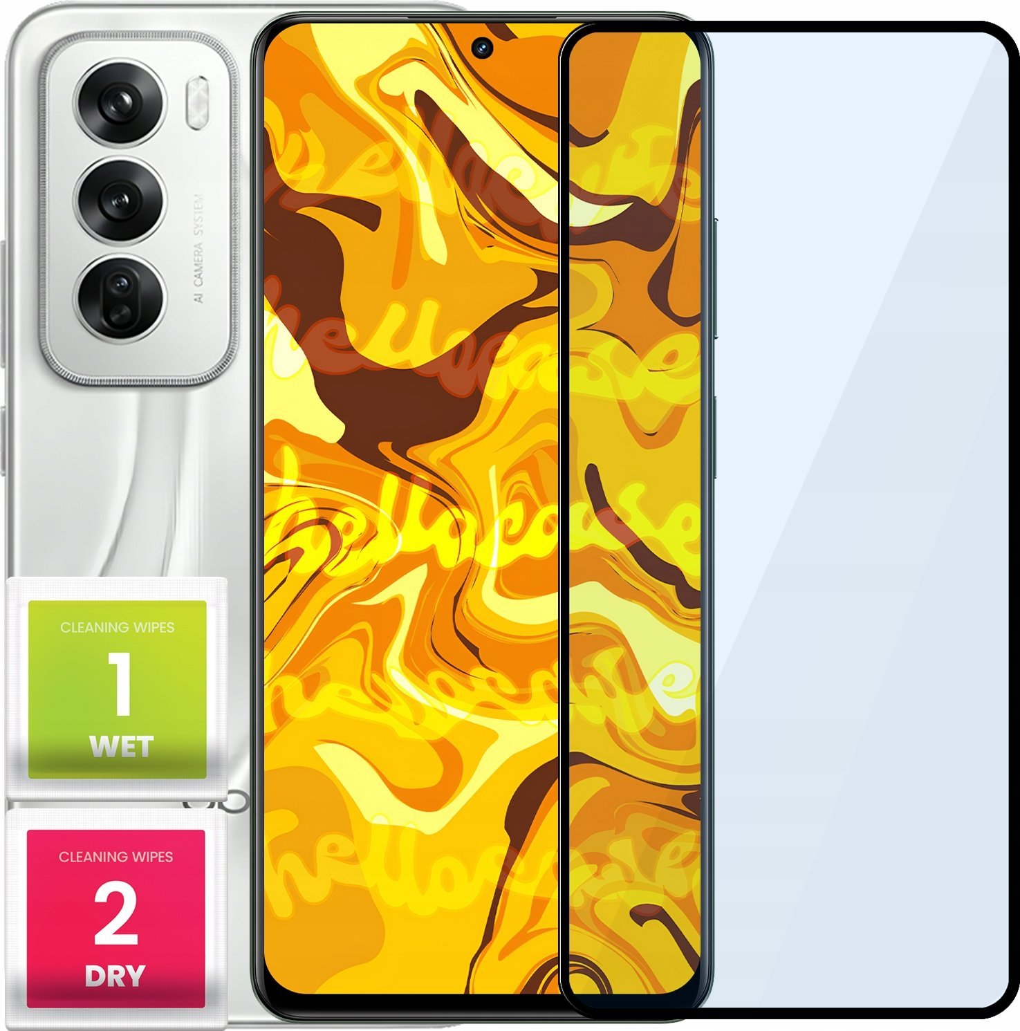 Hello Case SZKŁO HARTOWANE DO OPPO RENO12 PEŁNE NA CAŁY EKRAN SZKIEŁKO OCHRONNE SZYBKA