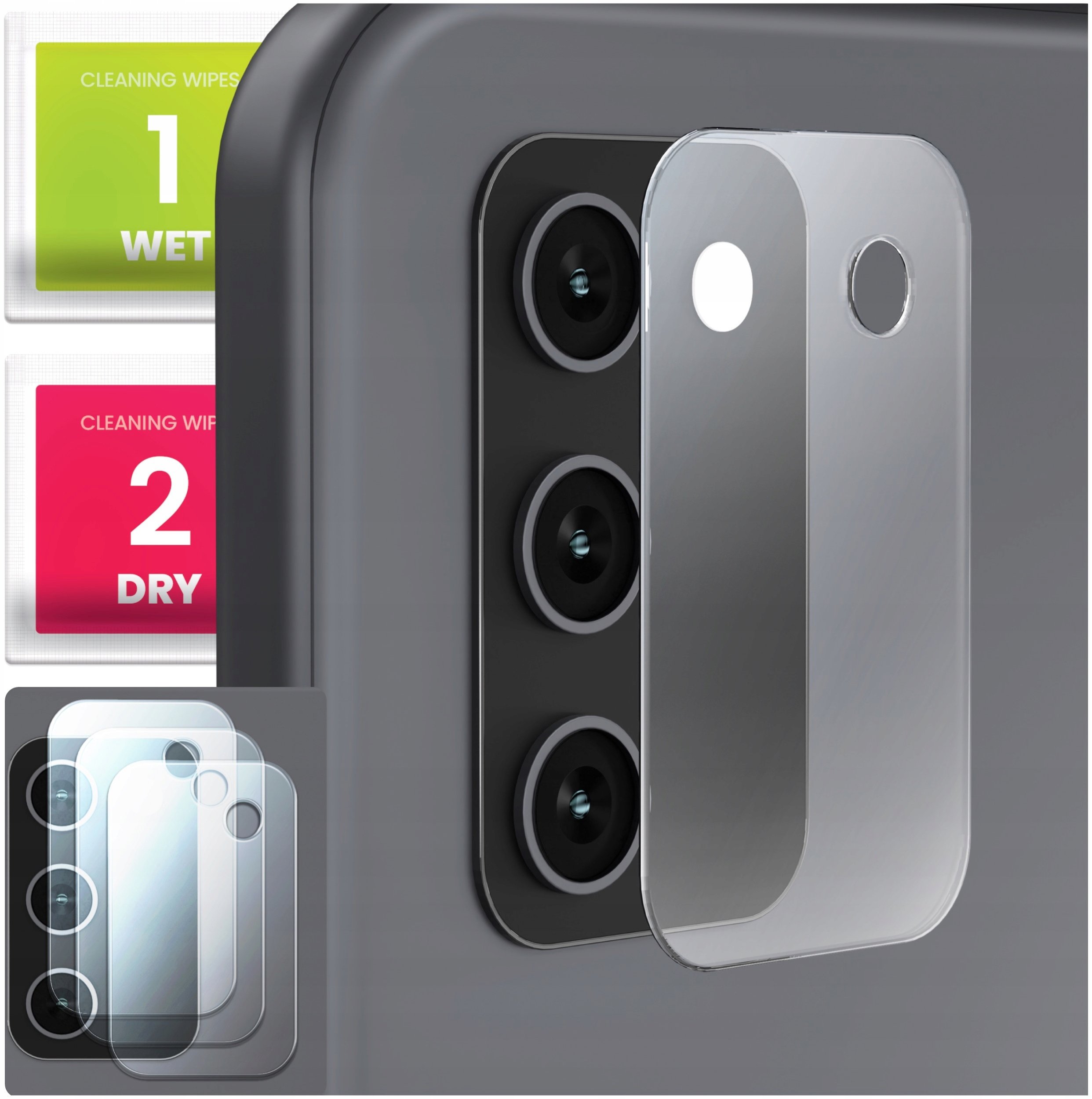 3-PAK Szkło Na Aparat Do Samsung Galaxy A03s (Hartowane, Na Obiektyw, 9H)