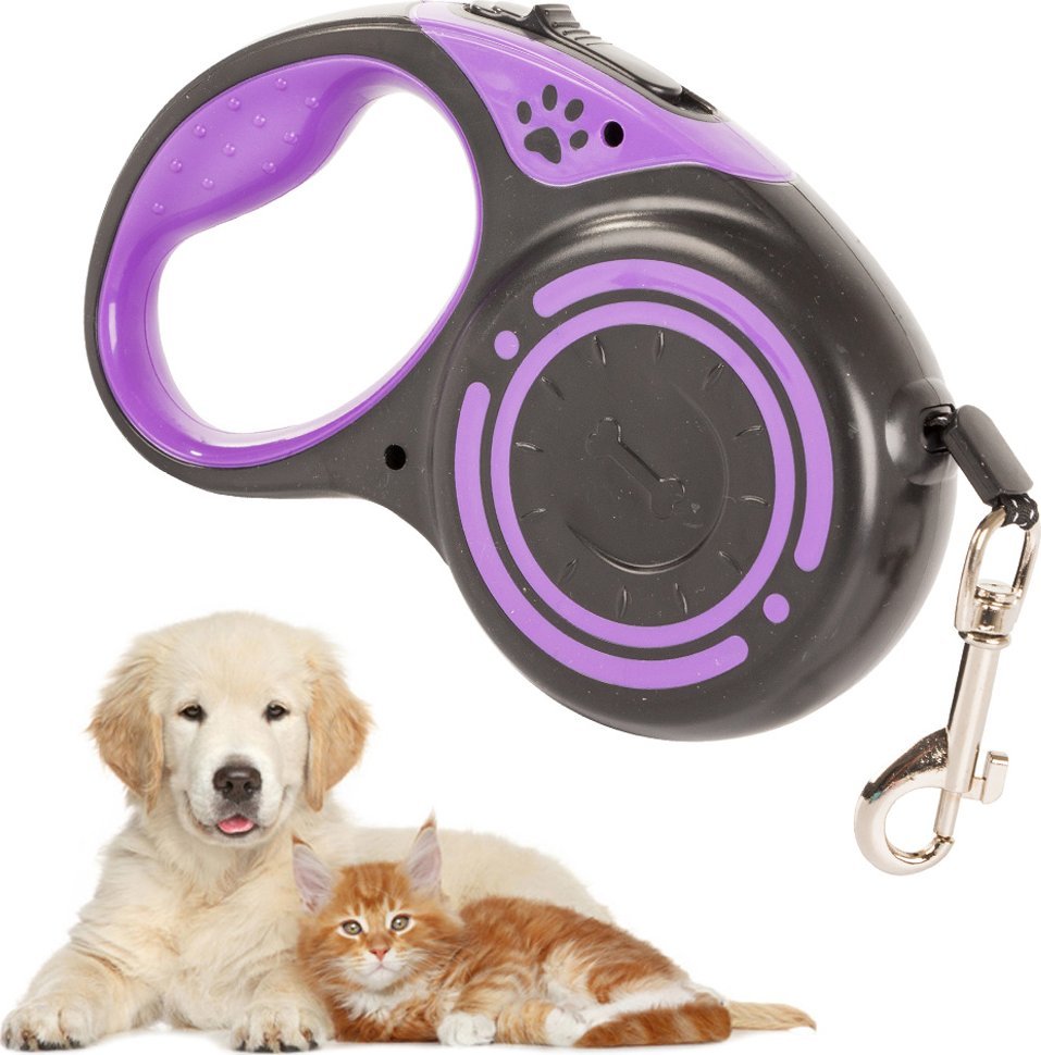 Przyjaciele Smycz mocna automatyczna z blokadą dla psa taśma wytrzymała długa 5m 15kg Smycz mocna automatyczna z blokadą dla psa taśma wytrzymała dług