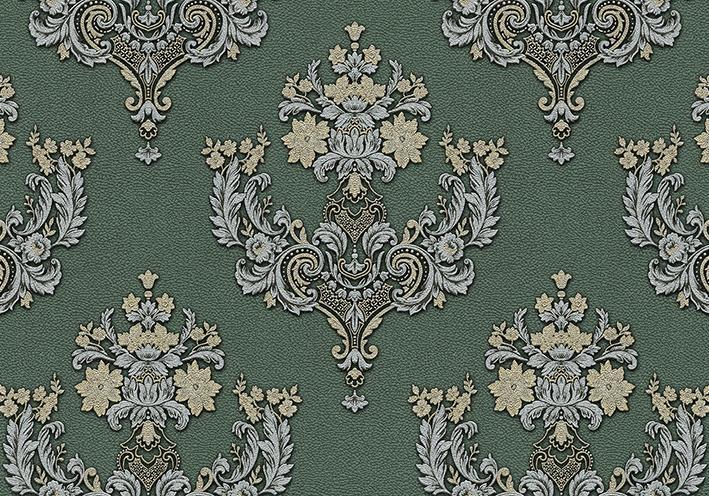 MallDeco TAPETA WINYLOWA MODEL SARDONE DCOR, ZŁOTO-ZIELONA