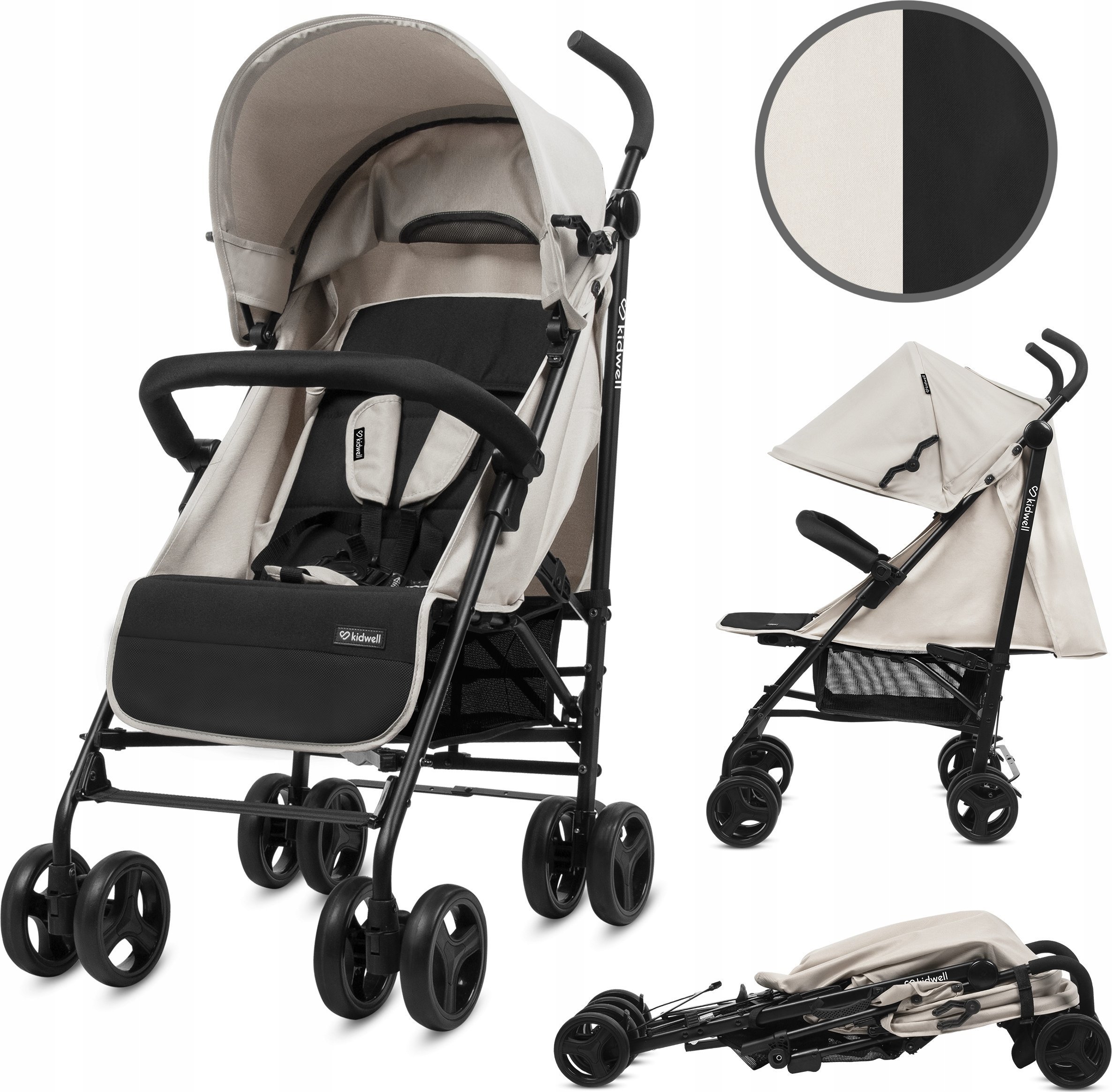 Wózek Kidwell KIDWELL WÓZEK PARASOLKA QUGAR BEIGE/BLACK 5901130105229