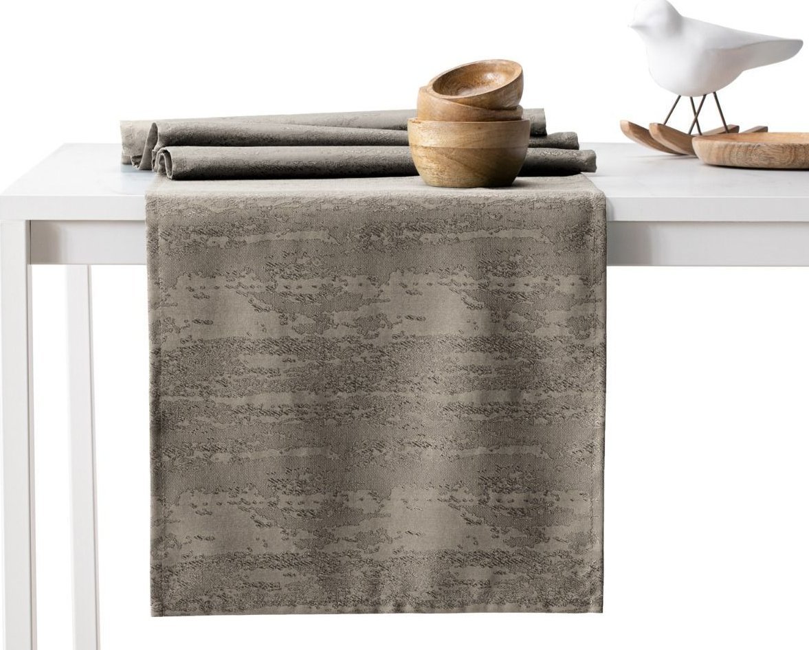 AmeliaHome Obrus Vesta plamoodporny nowoczesny 115x200+35x200 Cappuccino