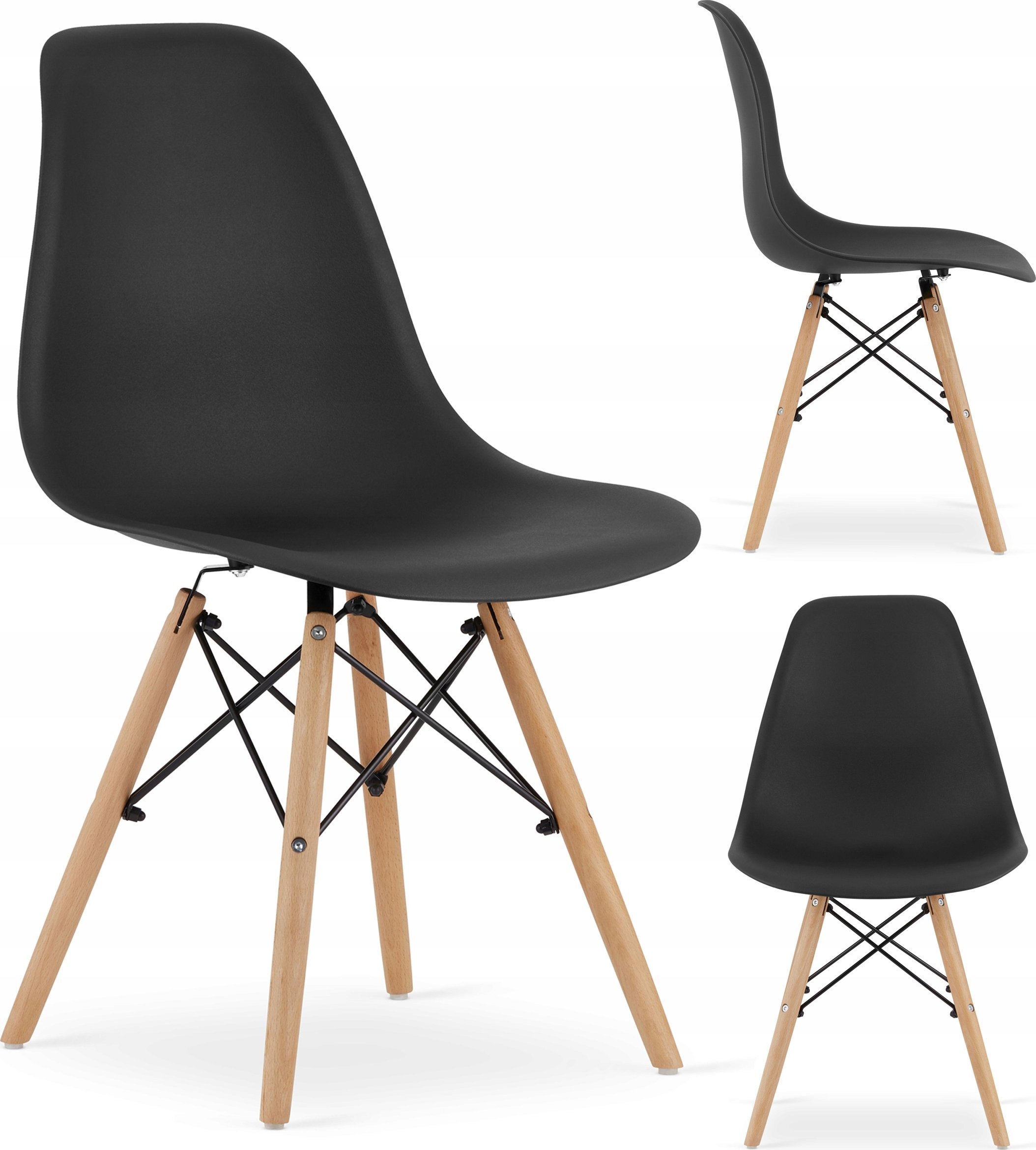 Leobert Krzesło OSAKA czarne / nogi naturalne x 1