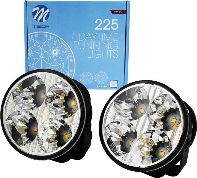 M-Tech Światła do jazdy dziennej fi 70mm 4 LED 12V RL00 automat uniwersalny