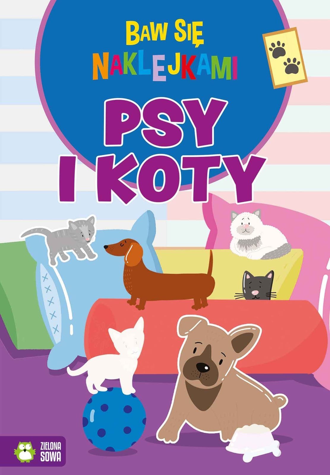 Zielona Sowa Baw się naklejkami Psy i koty NW 91789