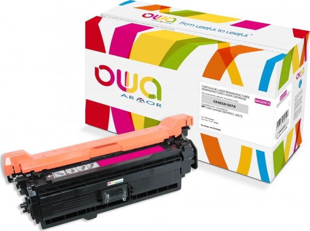 Toner Armor Toner OWA Armor do HP Color Laserjet Ese 500 M551, M575, 6000 stron, CE403A, czerwona/magenta