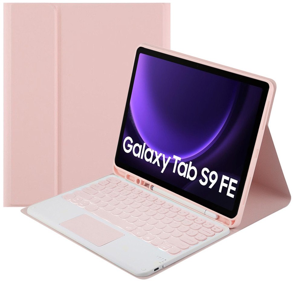 Etui kolorowe z klawiaturą touchpad do Samsung Galaxy Tab S9 FE 10.9 2023 SM-X510/ SM-X516/ S10 FE 2025 SM-X520/ SM-X526