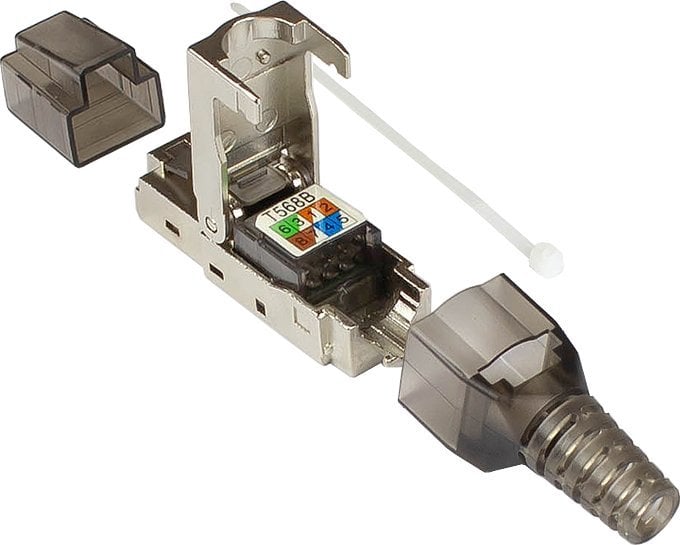 Alcasa Alcasa GC-N0147 wtyczka RJ-45 Czarny, Srebrny, Przezroczysty