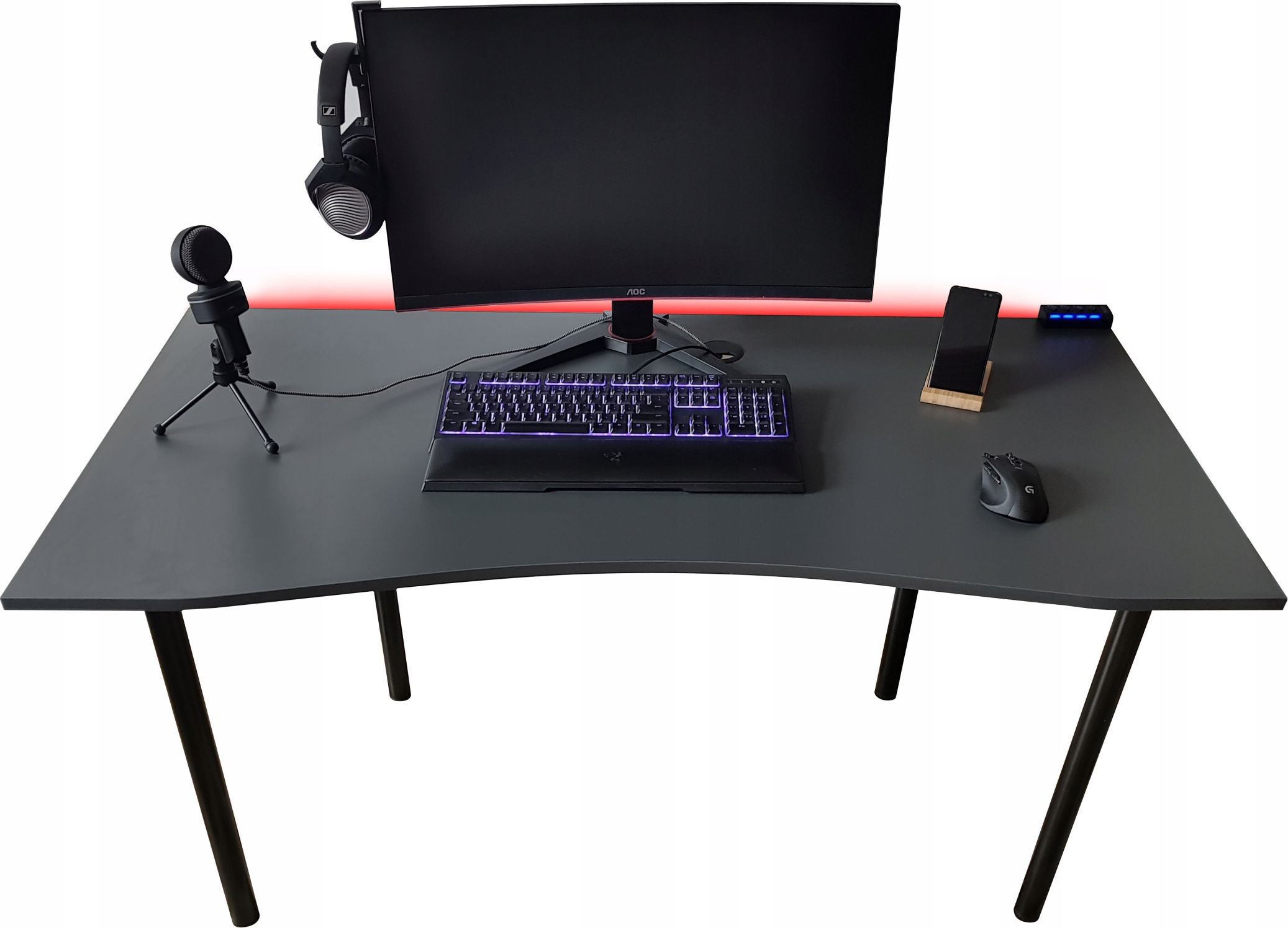 Biurko Zdesk AC-710B-Po/B-LH Grafitowe 138 cmx68 cm