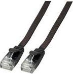 EFB Kabel płaski RJ45 U / UTP, kat.6A, PVC, 1,5 m, czarny (K8107SW.1,5)