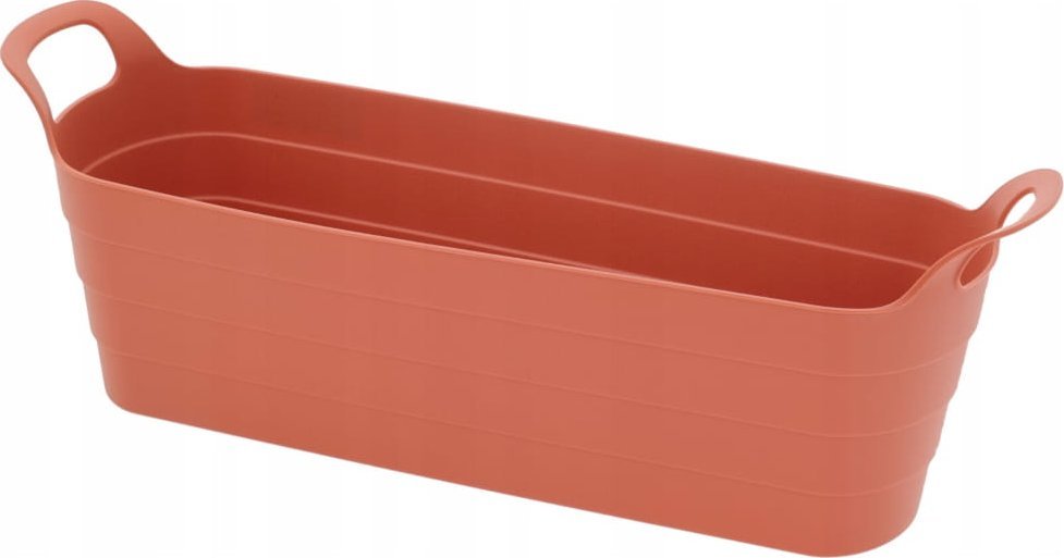 Doniczka skrzynka balkonowa z uchwytami plastikowa 45x14x11,5 cm terakota