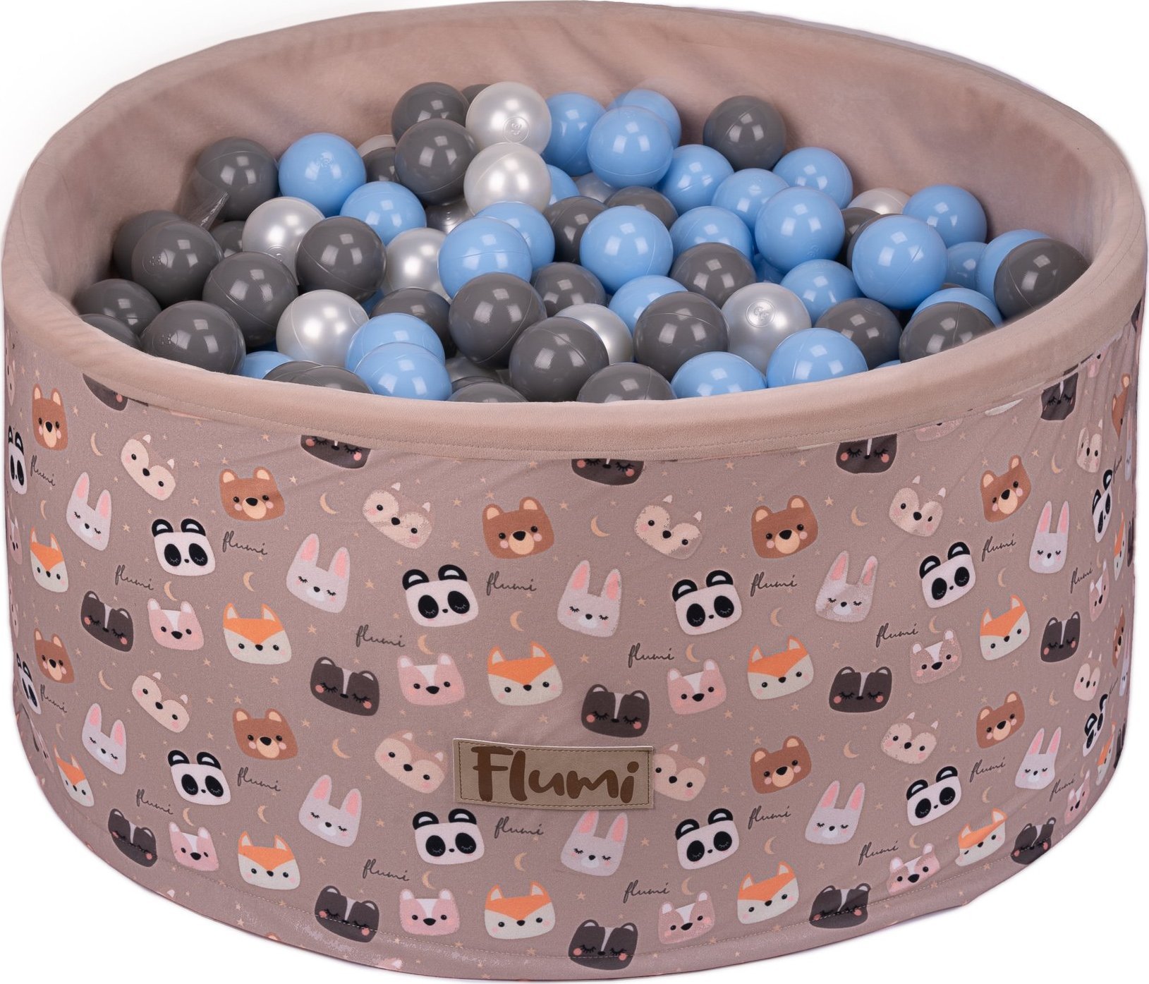 Blomster Suchy basen BEŻOWE MISIE + PIŁKI BABYBLUE-SZARE-PERŁOWE