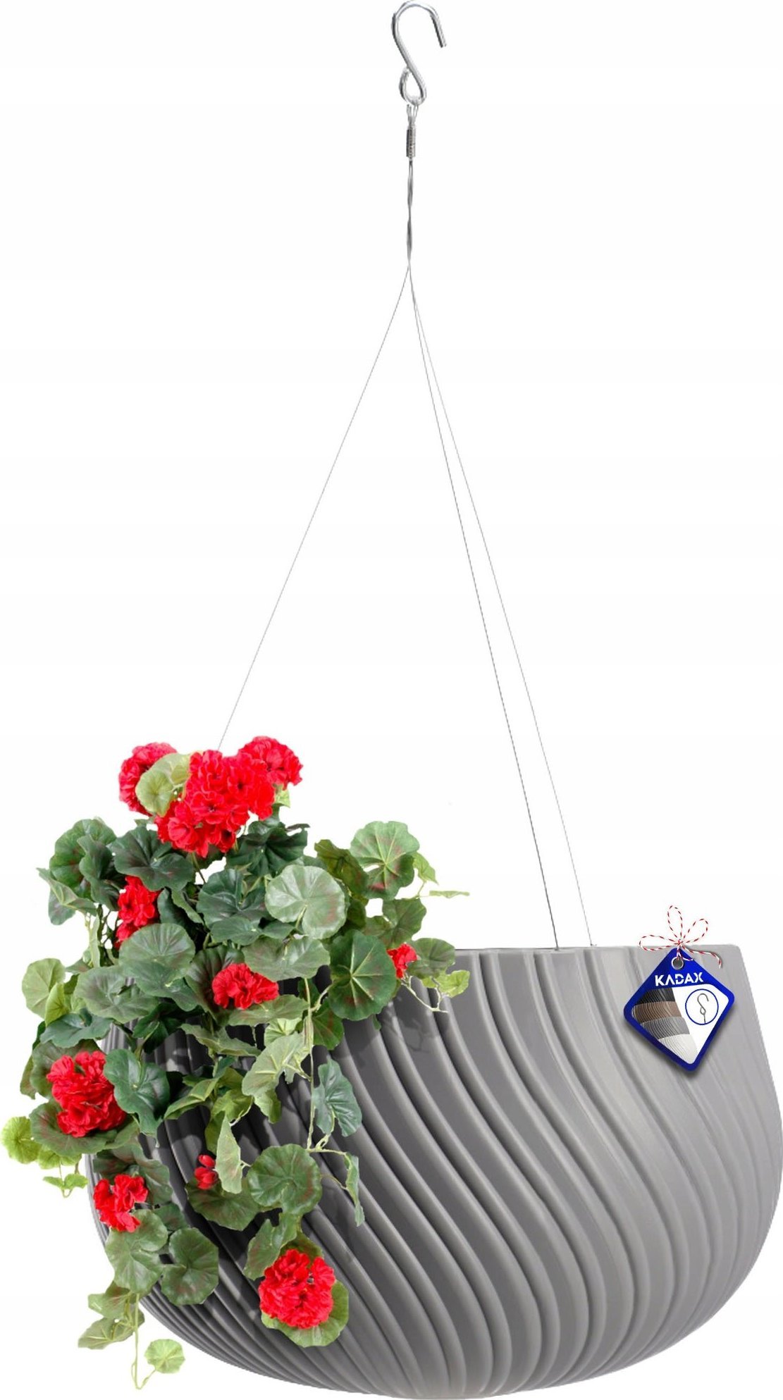 Kadax Donica Doniczka Wisząca Okrągła Misa Szara 29,5cm