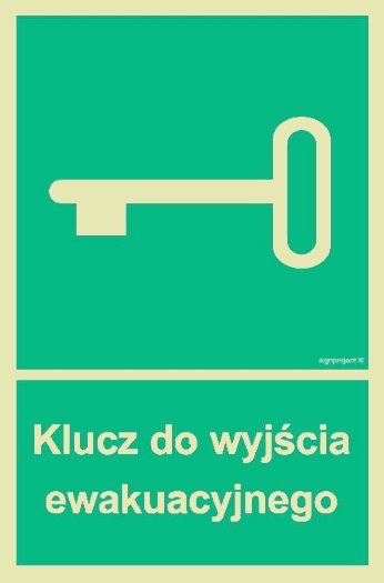 Mój dom Klucz Do Wyjścia Ewakuacyjnego 100X150 Tabliczka Świecąca W Nocy Przylepce Libres Polska Sp Ac026_100X150_Ps 5904937524910