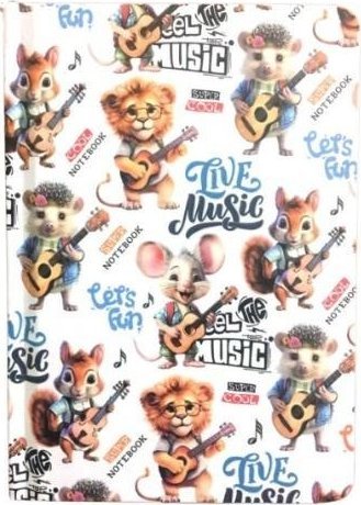 Notatnik A6/64K gładki Zwierzaki muzyka FRESH