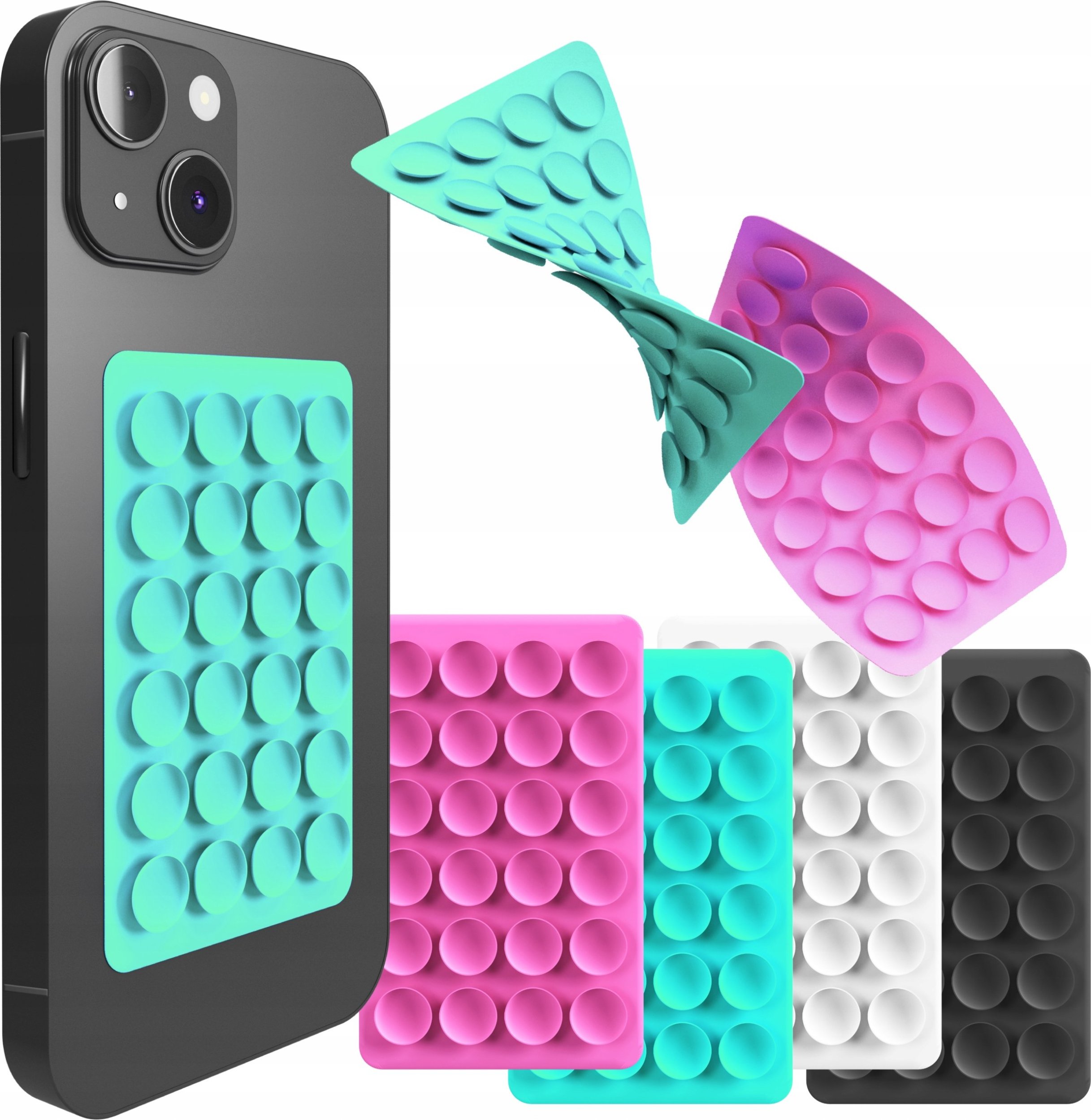 Hello Case Silikonowy Uchwyt Na Telefon Przyssawki Dwustronne Do Etui [Zestaw 4 Sztuk]