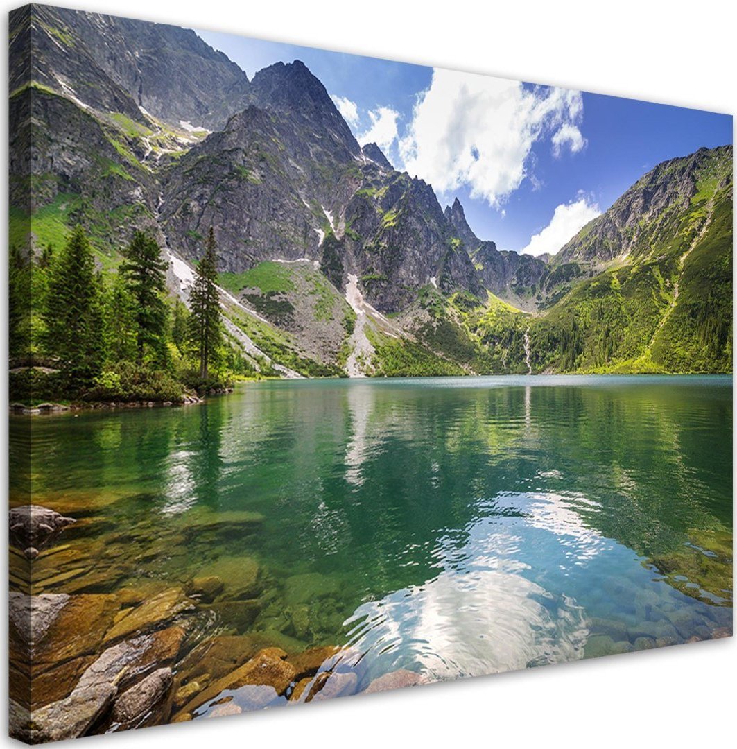 Feeby Obraz na płótnie, Górskie jezioro Drzewa Natura - 120x80