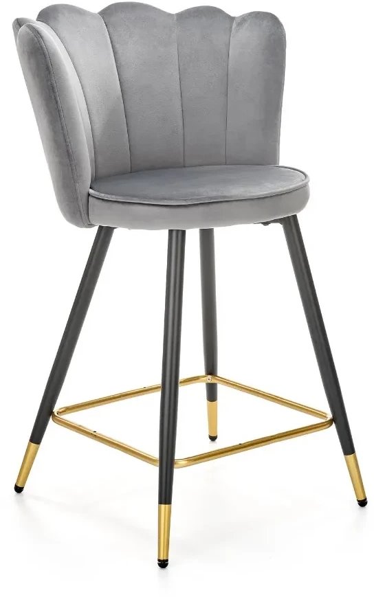 Hoker niski H-106 VELVET szary HALMAR