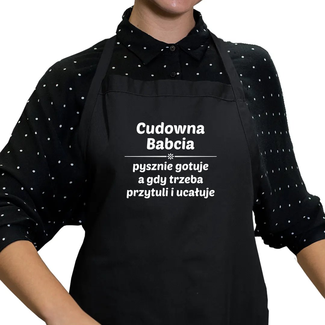 Cudowna babcia - fartuch z nadrukiem