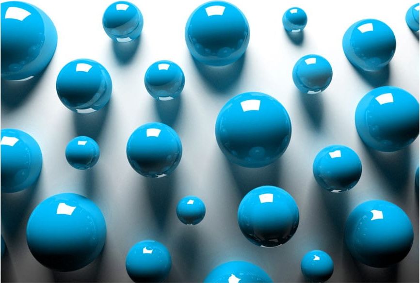 DecoNest Fototapeta - Niebieskie kulki - 350X245