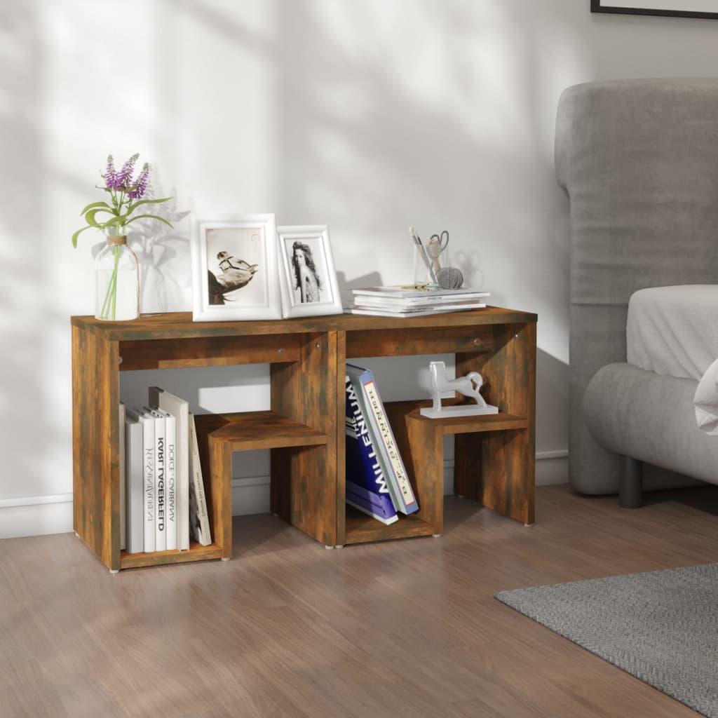 vidaXL vidaXL Szafki nocne, 2 szt., przydymiony dąb, 40x30x40 cm