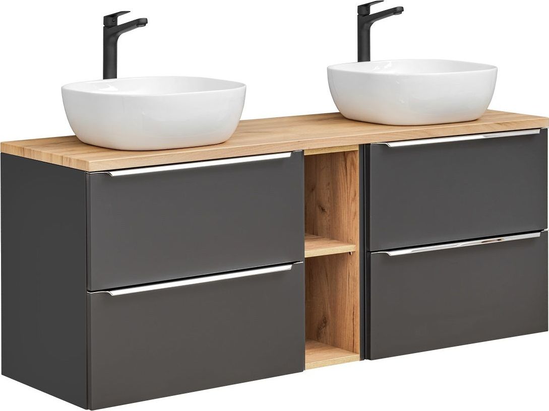 Comad Nablatowa szafka pod umywalkę CAPRI 820 + CAPRI 820 + CAPRI 810 czarna mat COMAD