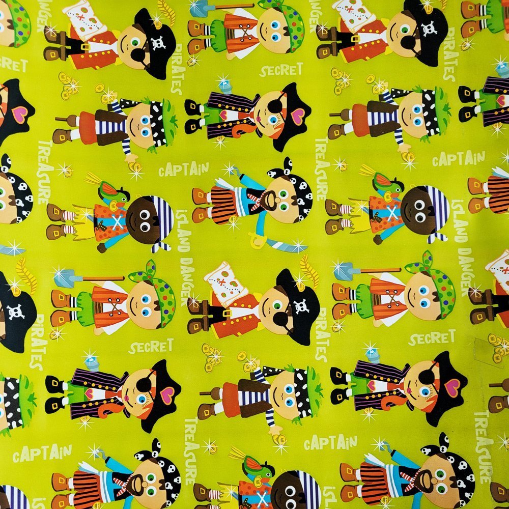 Papier pirat zielony do prezentów 57cmx20m 20m222
